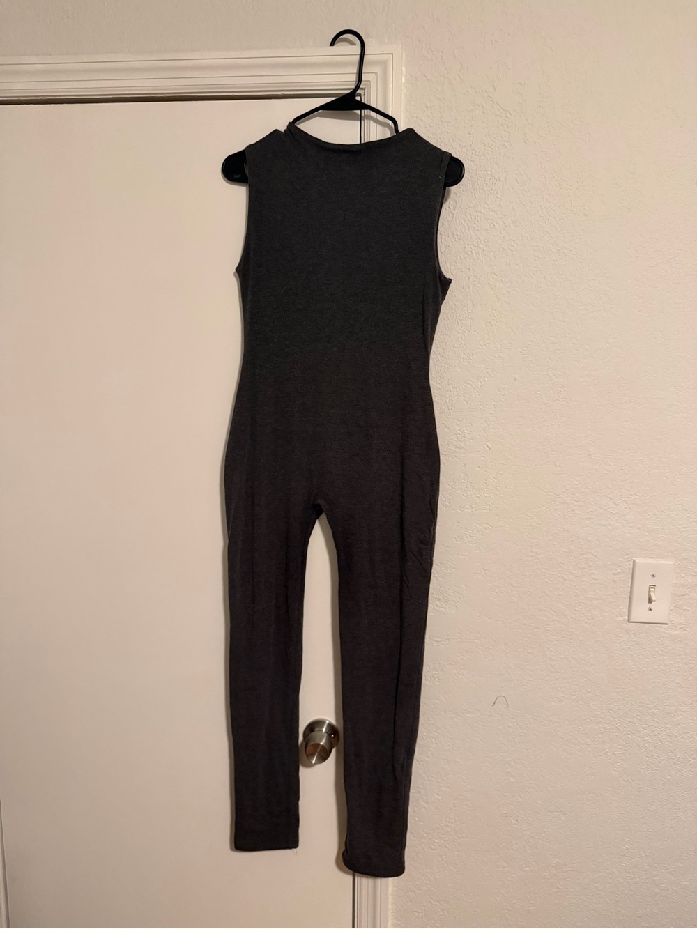 Dark Gray Fitted One-Piece Jumpsuit